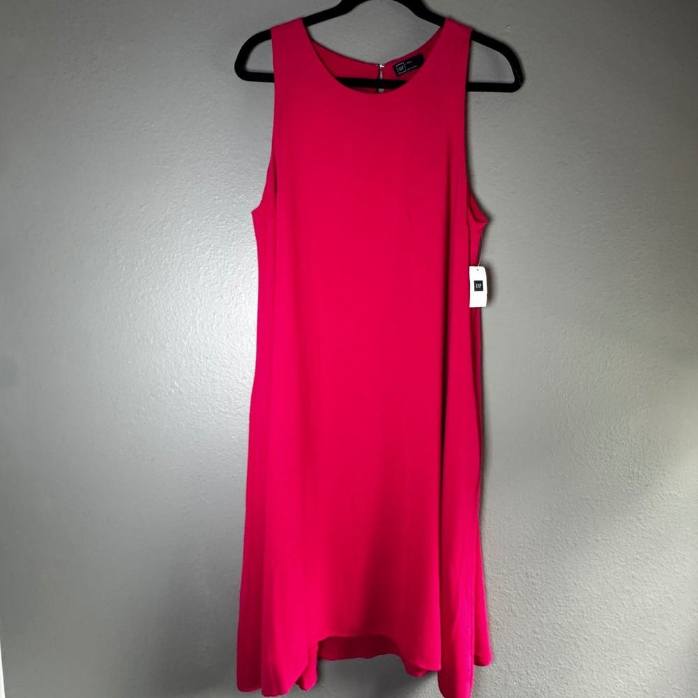 GAP Womens Pink Sleeveless Shift Dress Size L Tall NWT Swing Dress Pockets